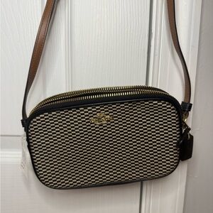 Coach Legacy Jacquard Two Pocket Zip Crossbody Purse